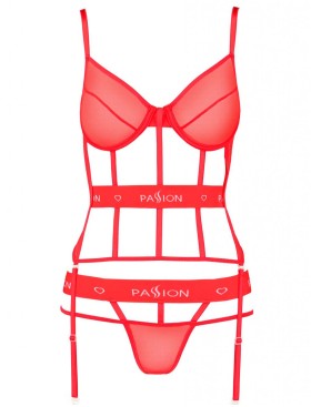 Боди Passion Erotic Line BS 068 Red, Красный, One size Pas_BS 068 Red One size - Passion - Эротические чулки на тело - Купить