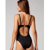 Яркий закрытый купальник с пуш-ап UNICONF CBI54 V1 PURE HAPPINESS, Цвет: черный, Размеры: 70C, изображение 2