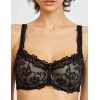 Бюстгальтер балконет с флок напылением Simona M 608 бархат черный/ серебристый пион, Цвет: бархат черный/пион, Размеры: 70F