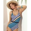 Слитный полосатый купальник Lilly FL41I синий, Цвет: синий, Размеры: 90B
