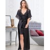 Длинный шелковый пеньюар Mia-Amore EDITA 3679 черный, Цвет: черный, Размеры: S/M