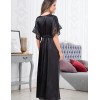 Длинный шелковый пеньюар Mia-Amore EDITA 3679 черный, Цвет: черный, Размеры: S/M, изображение 2