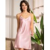 Атласная сорочка на тонких бретелях Mia-Amore FLORA 7201 розовый, Цвет: розовый, Размеры: S