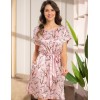 Домашнее платье из атласа Mia-Amore FLORA 7205 розовый, Цвет: розовый, Размеры: S/M
