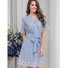 Короткий хлопковый халат Mia-Amore NIZZA 6713, Цвет: голубой, Размеры: L/XL