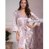 Короткий шелковый халат Mia-Amore VLADLENA 3597, Цвет: жемчужный, Размеры: XL