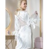 Атласный халат с кружевом Mia-Amore ANETTA 7253 белый, Цвет: белый, Размеры: S/M, изображение 2