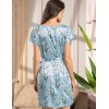 Домашнее платье из атласа Mia-Amore FLORA 7205 голубой, Цвет: голубой, Размеры: S/M, изображение 2