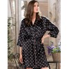 Короткий атласный халат Mia-Mella JULIA HEARTS 7073 черный, Цвет: черный, Размеры: L/XL, изображение 3