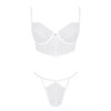 Белый кружевной комплект Obsessive BIANELLE SET, Цвет: белый, Размеры: L/XL, изображение 4