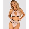 Соблазнительный комплект Obsessive LILINES SET, Цвет: пудровый, Размеры: S/M