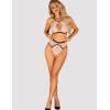 Соблазнительный комплект Obsessive LILINES SET, Цвет: пудровый, Размеры: S/M, изображение 3