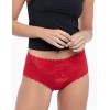 Кружевные бесшовные трусы слипы Julimex BELLIE MAXI CZERWONE, Цвет: красный, Размеры: S
