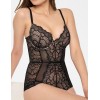 Кружевное боди с чашкой пуш-ап Esotiq SARAY BODY 39549, Цвет: черный с бежевым, Размеры: L