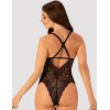 Черное боди с кружевной спинкой Obsessive VANESSME TEDDY, Цвет: черный, Размеры: L/XL, изображение 2