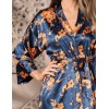 Шелковый халат с цветами Mia-Amore QIARA 3823, Цвет: синий, Размеры: L/XL, изображение 4