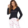 Хлопковая пижама с брюками Donna FLAMINGO pyjamas black, Цвет: черный, Размеры: S