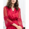 Короткий шелковый халат Mia-Amore AURELIA 3893 красный, Цвет: красный, Размеры: 2XL/3XL, изображение 6