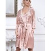 Атласный халат-кимоно Mia-Mella JULIA 8733 светлая пудра, Цвет: светлая пудра, Размеры: XS