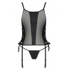 Соблазнительный корсет + стринги Passion MALWIA CORSET black, Цвет: черный, Размеры: 4XL/5XL, изображение 3