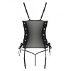 Соблазнительный корсет + стринги Passion MALWIA CORSET black, Цвет: черный, Размеры: 4XL/5XL, изображение 4