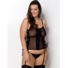 Соблазнительный корсет + стринги Passion MALWIA CORSET black, Цвет: черный, Размеры: 4XL/5XL