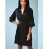 Черный шелковый халат Mia-Mia VANDA 15183, Цвет: черный, Размеры: L
