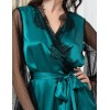 Халат из натурального шелка с кружевом Mia-Amore WINDSOR 3883 изумруд, Цвет: изумруд, Размеры: XS, изображение 6