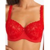 Бюстгальтер полумягкий с флок напылением Simona M 900 бархат красный, Цвет: бархат красный, Размеры: 75D