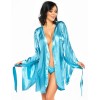 Атласный пеньюар с широкими рукавами Beauty Night SAMIRA PEIGNOIR TURQUOISE, Цвет: голубой, Размеры: S/M/L, изображение 3