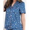 Атласная пижама с шортами Mia-Mella STARS 7072 синий, Цвет: синий, Размеры: 2XL, изображение 3