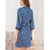 Короткий атласный халат с принтом Mia-Mella STARS 7073 синий, Цвет: синий, Размеры: L/XL, изображение 2