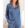 Пижама атласная с принтом Mia-Mella STARS 7076 синий, Цвет: синий, Размеры: 3XL, изображение 3
