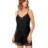 Атласная пижама топ и шорты Nipplex ZORA PAJAMAS черный, Цвет: черный, Размеры: XL