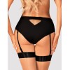 Трусики с пажами для чулок Obsessive EDITYA GARTER PANTIES, Цвет: черный, Размеры: XS/S, изображение 2