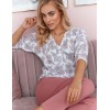 Женская пижама из хлопка Taro SUSANA 2769-01, Цвет: пыльная роза/белый, Размеры: S