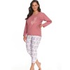 Женская пижама из хлопка Taro 2802/2803 GIORGIA пыльная роза/белый, Цвет: пыльная роза/белый, Размеры: 6XL, изображение 2