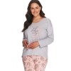 Женская пижама из хлопка Taro 2802/2803 GIORGIA серый/розовый, Цвет: серый/розовый, Размеры: 2XL