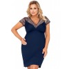 Темно-синяя сорочка из вискозы Donna GRETA PLUS, Цвет: темно-синий, Размеры: 5XL