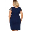 Темно-синяя сорочка из вискозы Donna GRETA PLUS, Цвет: темно-синий, Размеры: 5XL, изображение 2