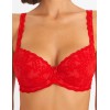Бюстгальтер балконет пуш-ап флок Simona M 870 бархат красный, Цвет: бархат красный, Размеры: 80E