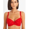 Бюстгальтер балконет пуш-ап флок Simona M 870 бархат красный, Цвет: бархат красный, Размеры: 80E, изображение 4