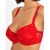 Бюстгальтер балконет пуш-ап флок Simona M 870 бархат красный, Цвет: бархат красный, Размеры: 80E, изображение 5