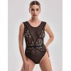 Черное боди-стринг из кружева и сетки Alles VOLARE BODY, Цвет: черный, Размеры: L, изображение 3