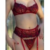 Сексуальный комплект из 4 предметов Chilirose 4607, Цвет: красный, Размеры: XL, изображение 4