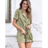 Атласный комплект с шортами Mia-Mella JULIA 8738 оливковый, Цвет: оливковый, Размеры: 2XL, изображение 3