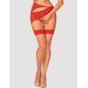 Чулки под пояс Obsessive S814 телесный/красный, Цвет: телесный/красный, Размеры: L/XL, изображение 2