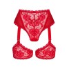 Сексуальные трусики с подвязками Obsessive BELOVYA GARTER PANTIES, Цвет: красный, Размеры: M/L, изображение 5