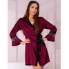 Короткий халат с кружевом LIVIA CORSETTI LC 90652 SUSSEAN SZLAFROK, Цвет: бордовый, Размеры: L/XL