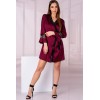 Короткий халат с кружевом LIVIA CORSETTI LC 90652 SUSSEAN SZLAFROK, Цвет: бордовый, Размеры: L/XL, изображение 4